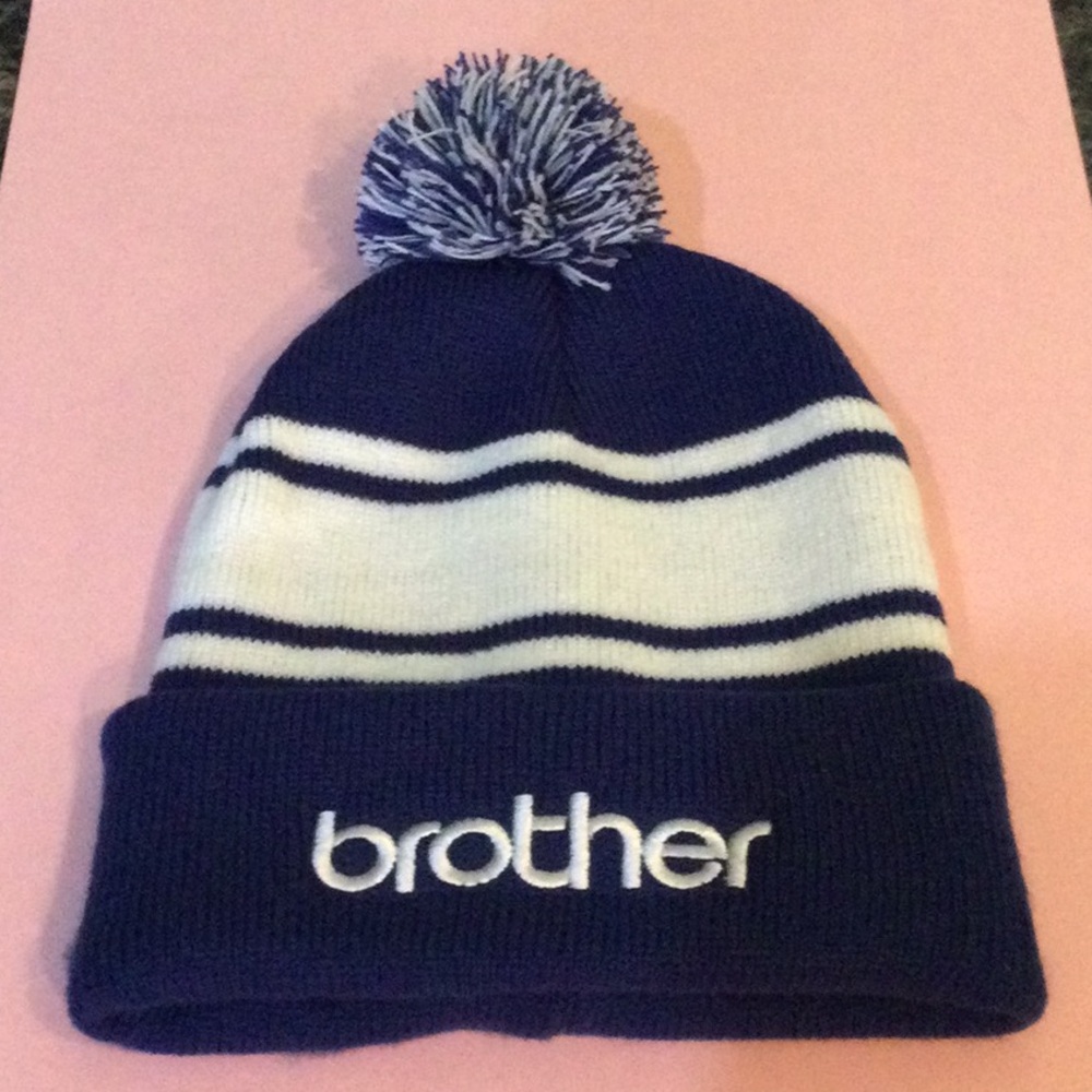 Brother Blue & White Beanie